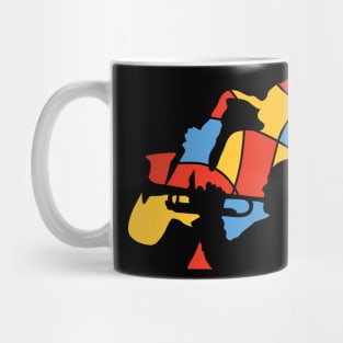 Saxophone and Trumpet Musicians Abstract Style Mug